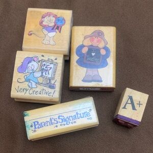 Wooden Stamp Set for Kids - Creative Fun- teacher set